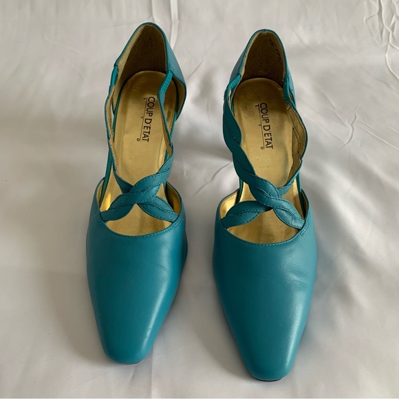 blue braided heels - Picture 3 of 7